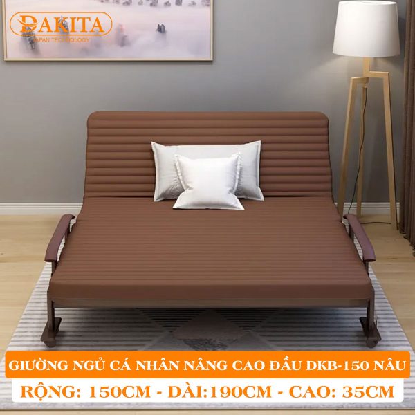 [Rộng 150cm - Nâu] Giường Nệm Đa Năng DAKITA DKB-150 [SIÊU RỘNG 2 NGƯỜI NẰM]