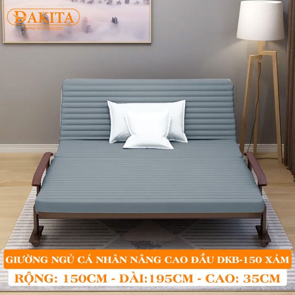 [Rộng 150cm - Xám] Giường Nệm Đa Năng DAKITA DKB-150 [SIÊU RỘNG 2 NGƯỜI NẰM]