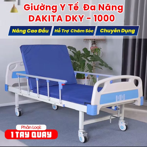 [NÂNG CAO ĐẦU - GIÁ RẺ]. Giường Y Tế Đa Năng DAKITA 1/2/3/4 Tay Quay DKY