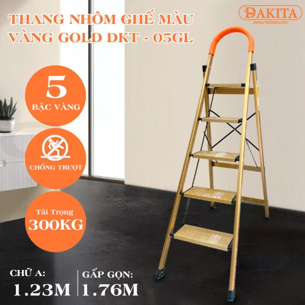 [HÀI LÒNG 100%] Thang Nhôm Ghế DAKITA DKT-05GL – Chữ A 1.23m [KHÔNG ƯNG ĐỔI TRẢ 7 NGÀY]