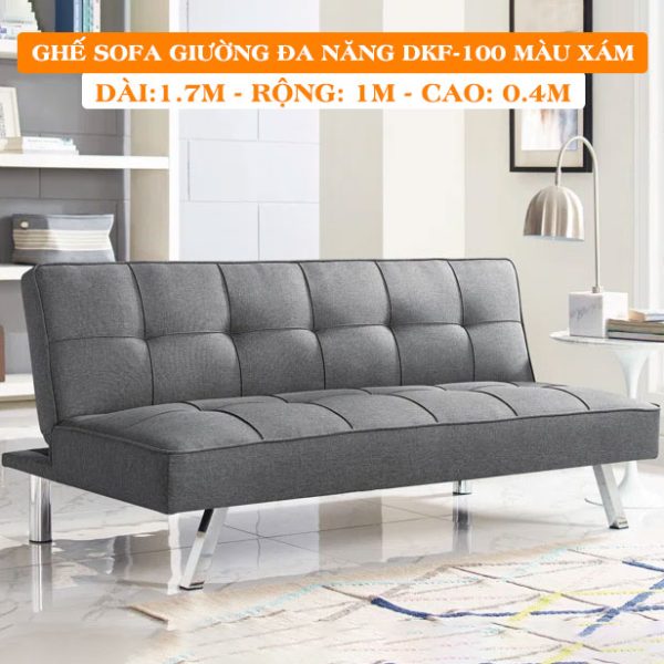 [Màu Xám] SOFA BED - GHẾ SOFA GIƯỜNG ĐA NĂNG ĐỨC LỢI MÀU XÁM DKF-100X