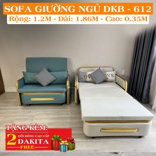 [Rộng 120cm - Sang Trọng] Giường Ngủ Thông Minh Gấp Thành Sofa DAKITA DKB-612