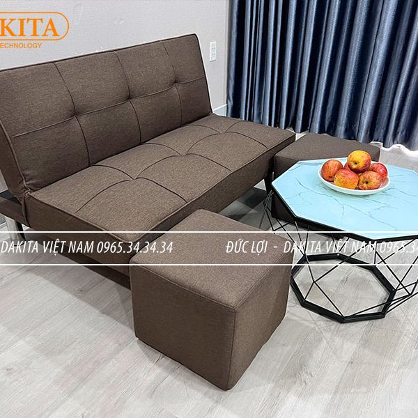 [Rộng 1M - Dài 1.2M] SOFA BED MINI VẢI NỈ MÀU NÂU