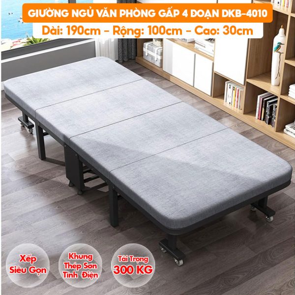 [Rộng 100cm - Siêu Rộng] Giường Ngủ Có Nệm Xếp Gọn Đa Năng DKB-4010