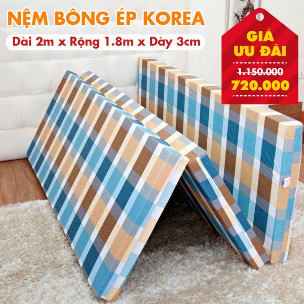 Nệm Bông Ép Giá Rẻ Nhiều Kích Thước - Màu Ngẫu Nhiên