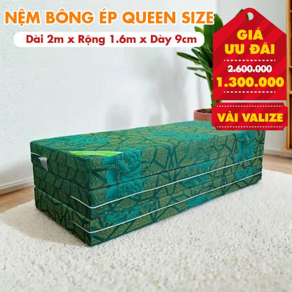 Nệm Bông Ép Queen Size - Màu Ngẫu Nhiên