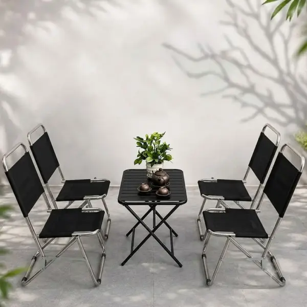 Ghế Lưới Cafe Inox Lưng Cao - Ghế Câu Cá - Ghế Du Lịch