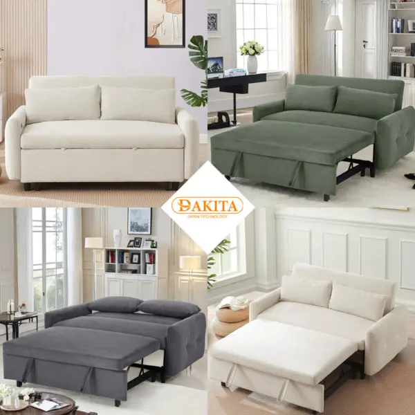 [Đa Dạng Kích Thước] Sofa Giường Ngủ Đa Năng DAKTIA DKH - Vải Nhung Mềm Thoáng Mát