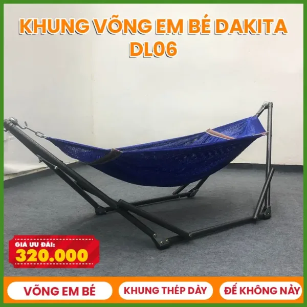 [Khung Em Bé - Dày] Võng Xếp Trẻ Em Đức Lợi DL06