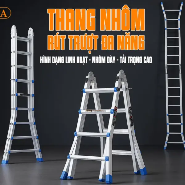 Thang Nhôm Rút Trượt Chữ A Đa Dạng Kích Thước