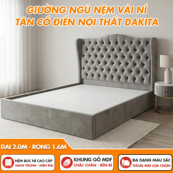 Giường Ngủ Bọc Nệm Tân Cổ Điển – Sự Lựa Chọn Hoàn Hảo Cho Không Gian Sống Hiện Đại