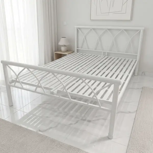 [Nhiều Kích Thước] Giường Sắt Kiểu Cách Điệu DAKITA Màu Đen Và Trắng