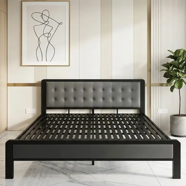 [Nhiều Kích Thước] Giường Sắt DAKITA Sắt Hộp Vuông Bọc Nệm Đẹp Hiện Đại